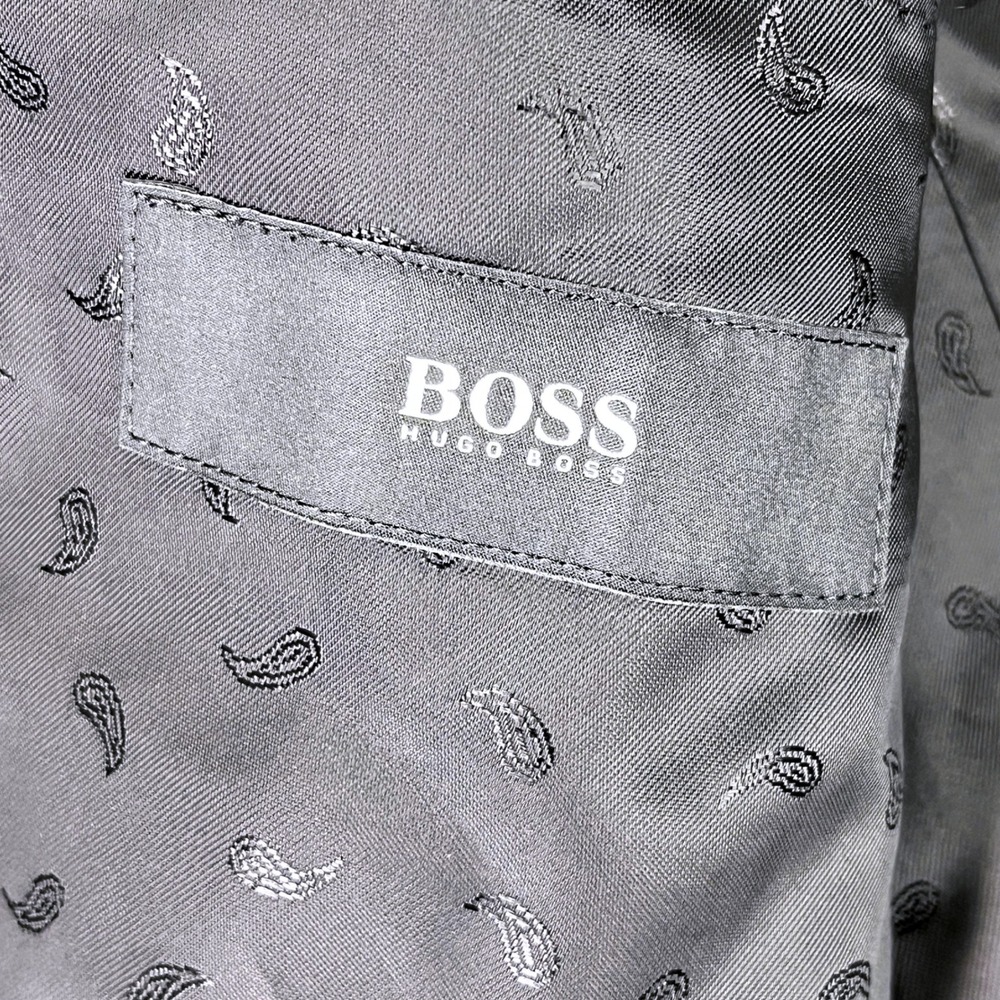 Hugo Boss Tuxedo Jacket Mens 40R Slim Fit Shawl Lapel Watch Plaid Formal Blazer - Picture 3 of 14